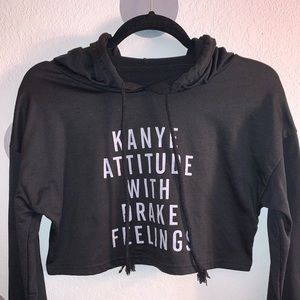 Cropped hooded sweatshirt